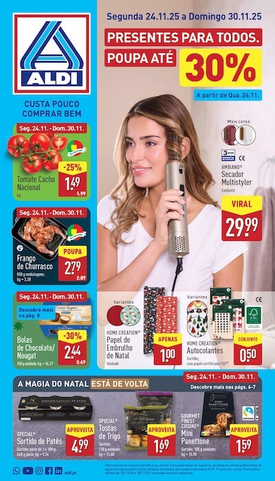 Folheto ALDI Promoções de 24 a 30 novembro